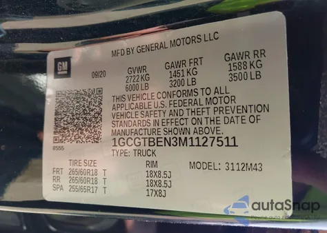 2021 Chevrolet Colorado 4Wd Short Box Wt from USA, damaged, VIN 1GCGTBEN3M1127511